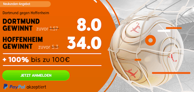 Quotenboost 888sport Dortmund Hoffenheim