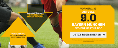 Hertha BSC Berlin vs. Bayern München Betfair Quotenboost