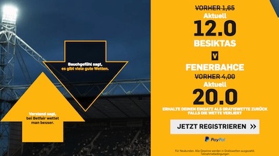 Betfair mit erhöhten Quoten zum Istanbul Derby!