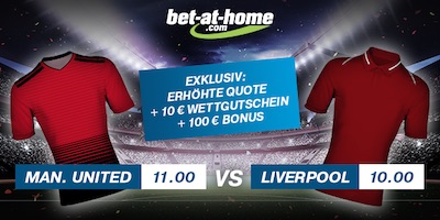 Bet-at-Home Quotenboost zu Manchester United vs. Liverpool