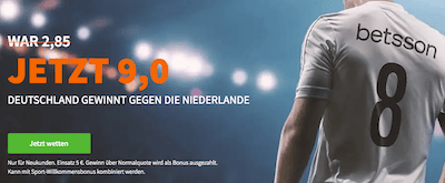 Betsson WM Quali erhöhte Qoute Deutschland