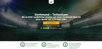 Mr. Green: Kassiere bis zu 100€ für einen BVB-Erfolg