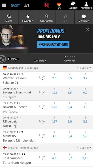 Neo.bet Sportwetten App Screenshot