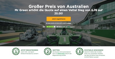 Grand Prix Australien Boost Mr Green