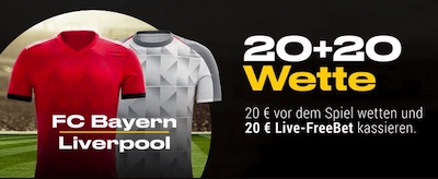 20€ Live Gratiswette zu Bayern-Liverpool bei Bwin