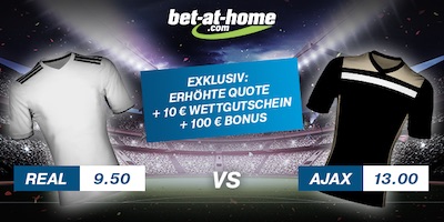 Bet-at-Home Quotenboost zu Real Madrid vs. Ajax Amsterdam