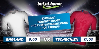 Bet-at-Home Quotenboost zu England - Tschechien