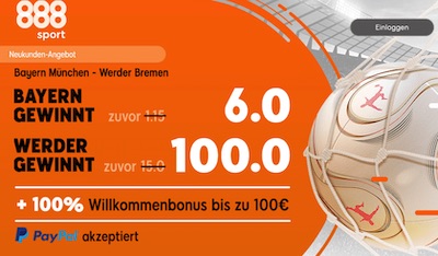Super Quoten zu FCB-Werder bei 888sport