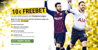 Cashpoint Freebet zum CL Halbfinale