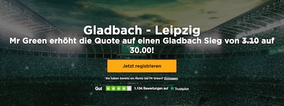 MrGreen Quotenboost auf einen Gladbach-Sieg vs. Leipzig
