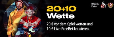 Dresden-Köln: 20+10 Aktion von Bwin