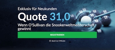 Mega Quote zur Snooker WM 2019 bei BetVictor