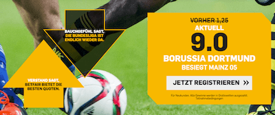 Erhöhte Betfair Quoten zu Dortmund-Mainz