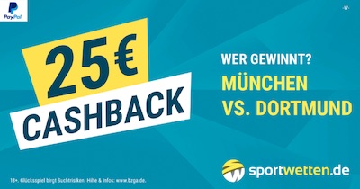 Cashback Promo zu Bayern vs. BVB am 6.4.2019