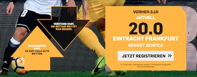 Benfica gegen Eintracht Betfair Quotenboost