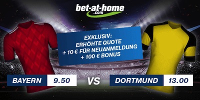 Bet at home mit enhanced odds zu Bayern-BVB