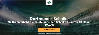 Mr. Green Quotenboost zu BVB vs. Schalke 04