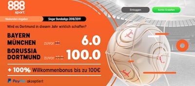 888sport Quotenboost zu Bayern vs. Borussia Dortmund
