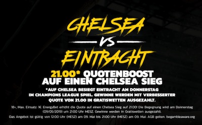 Energybet hat die beste Chelsea Quote vs. Frankfurt