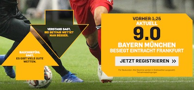 Betfair erhöhte Quote Bayern besiegt Frankfurt