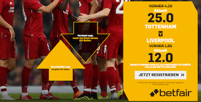 Erhöhte Quote Champions League Finale Betfair