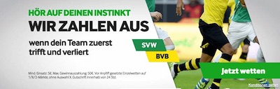 Bremen gegen Dortmund: Betway zahlt frühzeitig aus!
