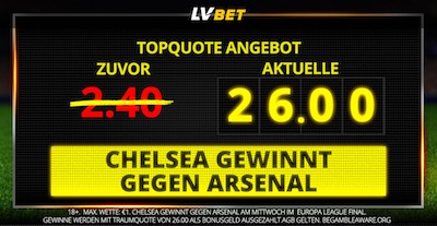 LVbet mit erhöhter Quote auf Chelsea besiegt Arsenal