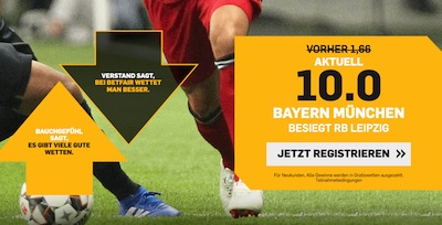 Super Quote auf Bayern gewinnt in Leipzig (Betfair)