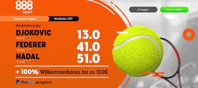 888sport Quotenboost zu Wimbledon