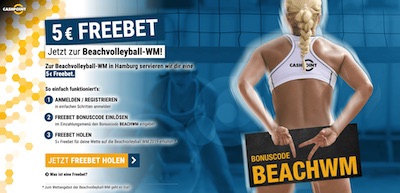 5€ von Cashpoint zur Beachvolleyball-WM geschenkt