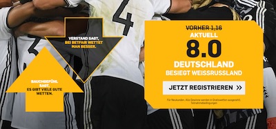 Betfair Boost auf Deutschland besiegt Weißrussland