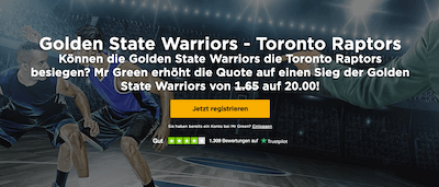 Mr Green NBA Quotenboost Golden State Warriors