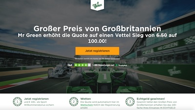 Silverstone Mr. Green erhöht Quote für Vettel-Sieg