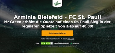 Echtgeldboost zu Bielefeld-St. Pauli bei Mr Green