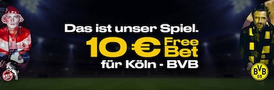 Köln-BVB bei Bwin: 10€ Live-Freiwette abstauben