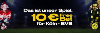 Köln-BVB bei Bwin: 10€ Live-Freiwette abstauben