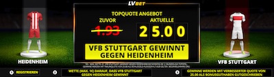 LVbet mit Quotenboost auf VfB vs. Heidenheim