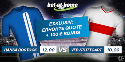 Bet at home: 12.0 auf Rostock, 10.0 auf den VfB