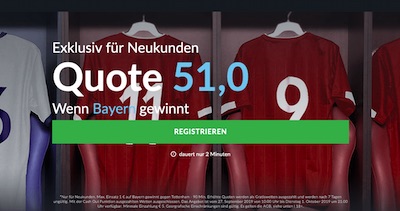 Tottenham-Bayern: 51.0, wenn FCB gewinnt (BetVictor)