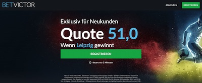 BetVictor Quote 51.0 auf Leipzig gewinnt gegen Schalke