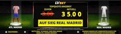 LVbet Atletico Madrid - Real Madrid Quotenboost