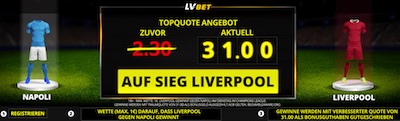 Mega Quoten auf Napoli vs Liverpool bei LVbet