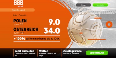 Enhanced odds zu Polen-Österreich bei 888sport