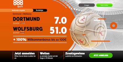 Quoten Hammer zu Dortmund-Wolfsburg bei 888sport