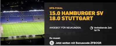 Betfair Pokal HSV VfB Stuttgart Quotenboost