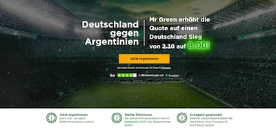 8.0 auf Deutschland besiegt Argentinien bei Mr Green