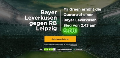 9.0 auf Leverkusen gewinnt gegen RBL bei Mr Green