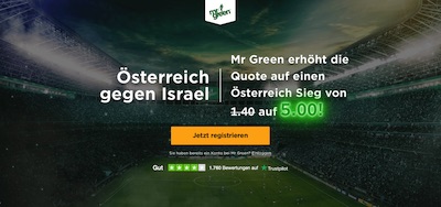 Mr Green Österreich Israel Quotenboost