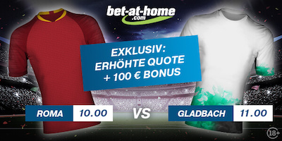 Bet at home: Verbesserte Quoten zu Roma-Gladbach