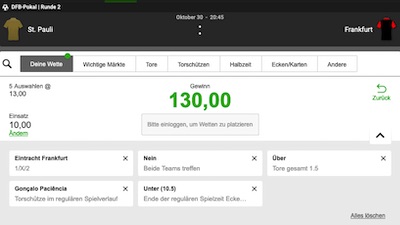 Betway Konfigurator StPauli Frankfurt Pokal